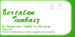 bertalan tumbasz business card